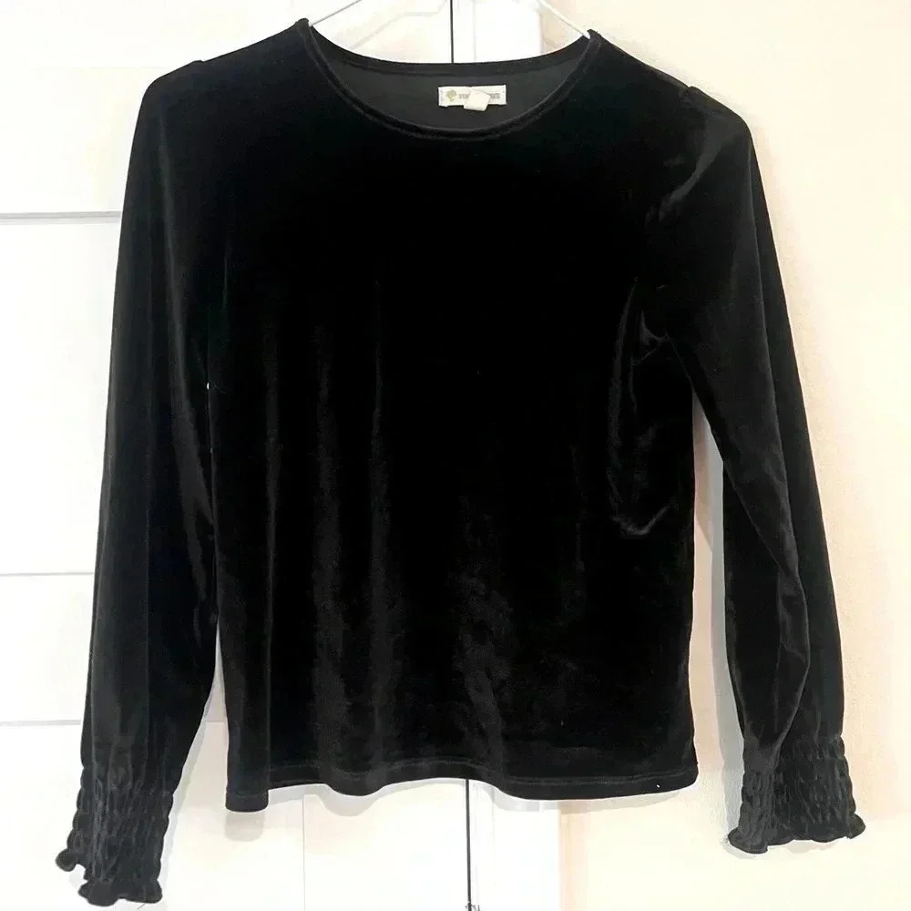 Girl’s Tucker & Tate Blue Black Velvet long sleeve size Large (10/12) worn once!